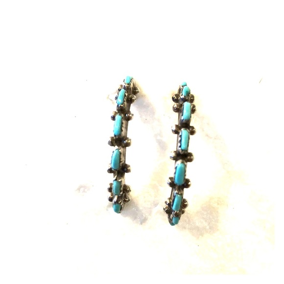OLD PAWN HALF HOOP EARRINGS - Picture 1 of 3